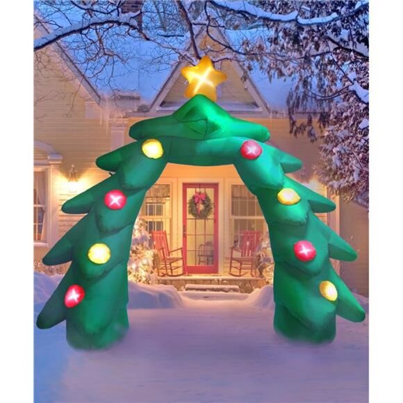 Christmas Inflatables 9.5ft Christmas Tree Arch. Giant Christmas Inflatables - Picture 1 of 7